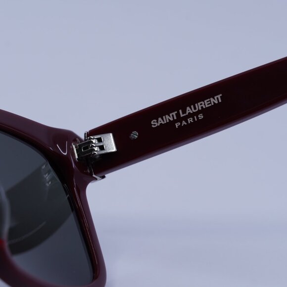 Saint Laurent SLM40/F 007 Sunglasses Burgundy Square Frame, Grey Lenses - Picture 7 of 11